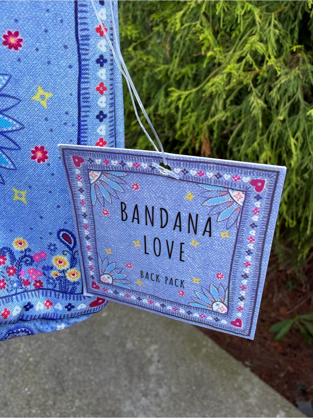 Brighton Love Bandana Paisley Butterfly Backpack Blue NWT - Picture 9 of 12